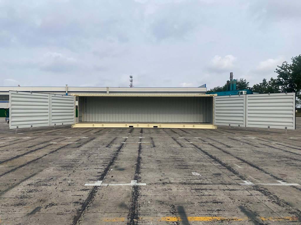 Gebrauchter 40 Fuß Open Side Container RAL 1015
